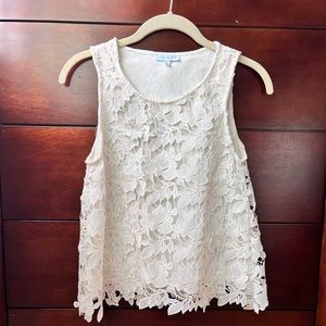 White lace sleeveless top